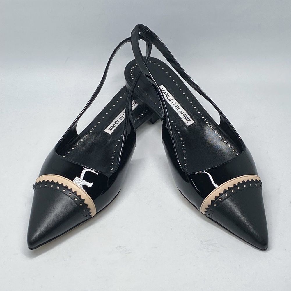 Manolo Blahnik Leather Slingback Flats size 36